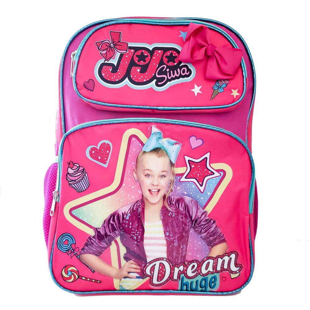 Jojo Siwa Backpack Kids Girls School Book Bag Large 16" Pink